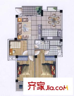 領(lǐng)秀新城戶型圖5#C戶型 3室2廳2衛(wèi)1廚