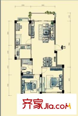 金山碧水二期麒麟苑戶型圖金山碧水二期麒麟苑 3室 戶型圖 3室2廳2衛(wèi)1廚