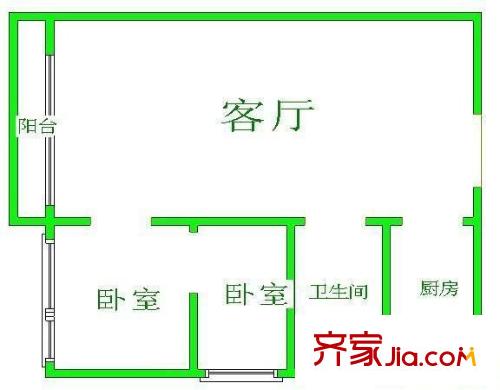 東龍世紀花園 2室 戶型圖