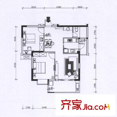 福州 摩卡生活館 戶型圖 3#樓302