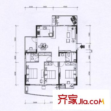福州 摩卡生活館 戶型圖 5#樓303