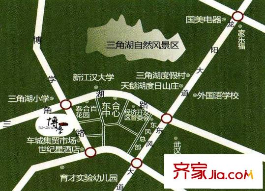 博學(xué)華府交通圖區(qū)位圖