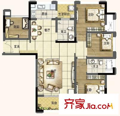 博學(xué)仕府戶型圖4室2廳 4室2廳