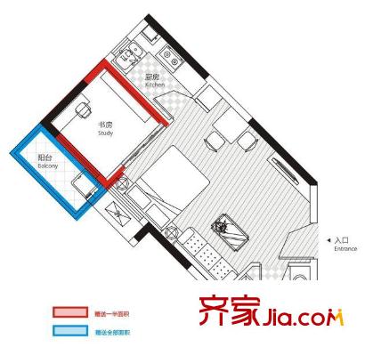 南國SOHO520戶型圖2室2廳 戶型圖 1室1廳1衛(wèi)