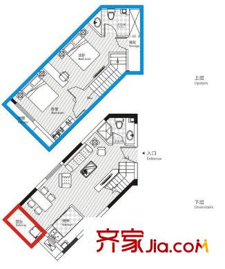 南國SOHO520戶型圖2室2廳 戶型圖 2室2廳2衛(wèi)