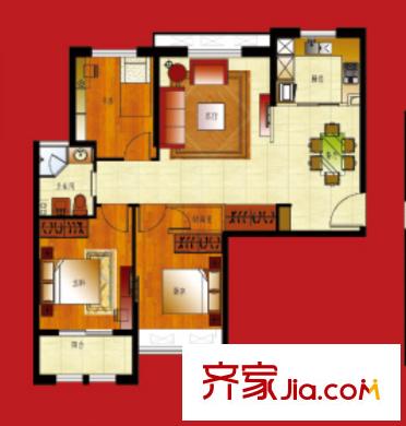 二橋街西社區(qū)戶型圖2室2廳 戶型圖 2室2廳1衛(wèi)1廚