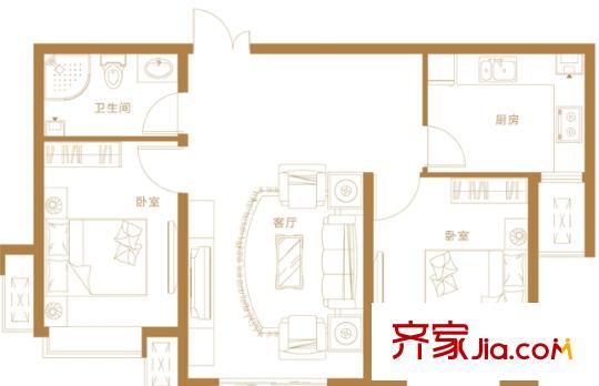 二橋街西社區(qū)戶(hù)型圖2室1廳 戶(hù)型圖 2室1廳1衛(wèi)1廚