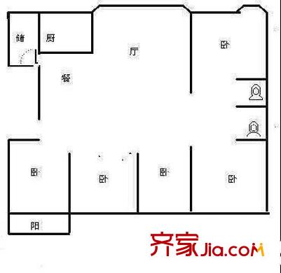 匯創(chuàng)名居二期 5室 戶型圖