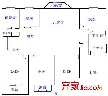 匯創(chuàng)名居二期 5室 戶型圖