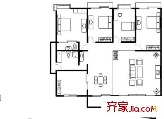 匯創(chuàng)名居二期 5室 戶型圖