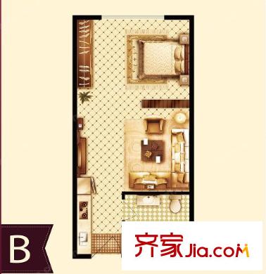 凱樂花園戶型圖一室一廳 戶型圖 1室1廳