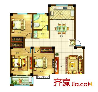 蓮南村小區(qū)戶型圖3室2廳 戶型圖 3室2廳1衛(wèi)1廚