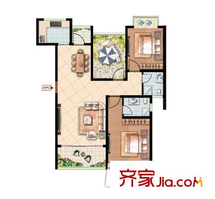 蓮南村小區(qū)戶型圖2室2廳 戶型圖 2室2廳2衛(wèi)1廚