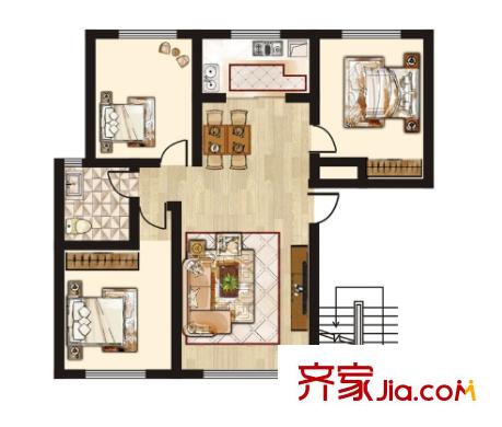 蓮南村小區(qū)戶型圖3室2廳 戶型圖 3室2廳1衛(wèi)1廚