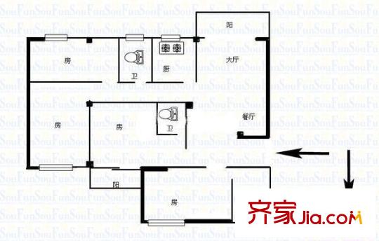 萬科上海新苑 4室 戶型圖