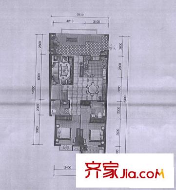 江南水都蘭邑戶(hù)型圖蘭邑樓王 4室4廳4衛(wèi)1廚
