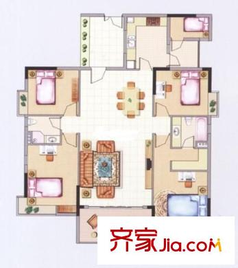 麗景天成 4室 戶型圖