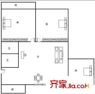 金暉新村 3室 戶型圖
