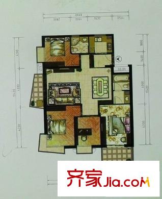 恒力城 4室 戶型圖