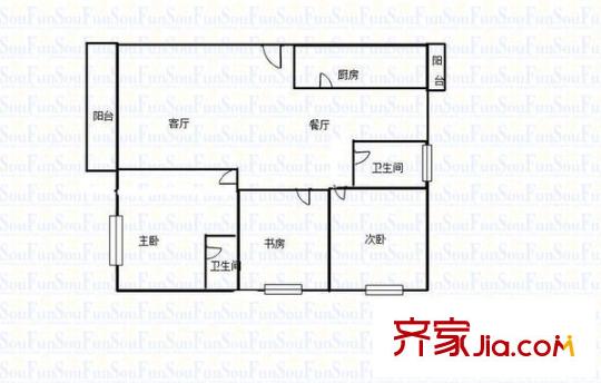 武漢天地御江苑二期 3室 戶型圖