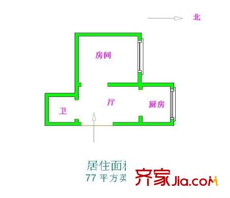 元一溫泉花園 1室 戶型圖