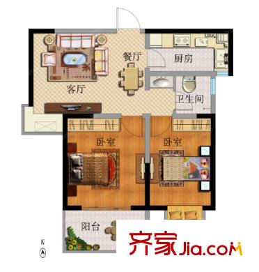 金色未來戶型圖2室2廳 2室2廳