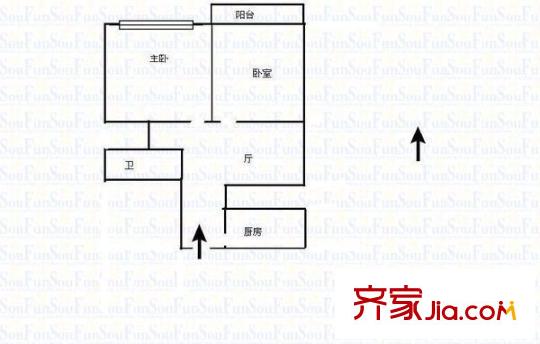 大利嘉城 2室 戶型圖