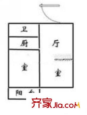北京金山 2室 戶型圖