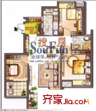 中天金海岸四期天驕苑戶(hù)型圖中天金海岸四期天驕苑 3室 戶(hù)型圖 3室2廳1衛(wèi)1廚