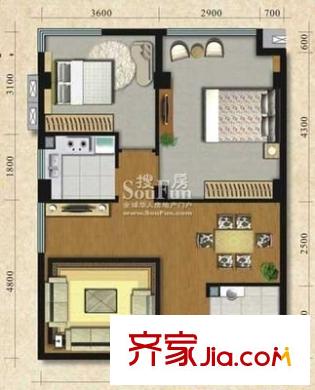 西馬名仕二期 1室 戶型圖