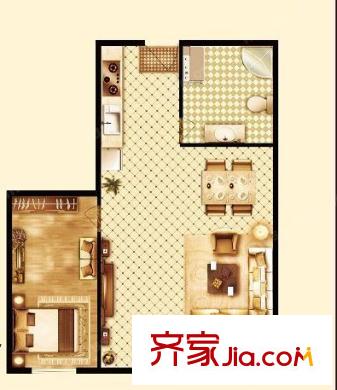 西馬名仕二期戶型圖1室2廳 1室2廳