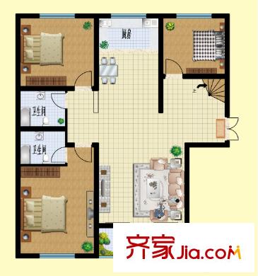 萬安國際公寓戶型圖3室2廳 3室2廳