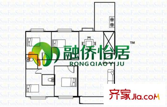 融僑觀瀾 4室 戶型圖