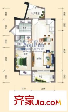 三盛中央公園戶型圖03、04、07、08復(fù)式下層 3室2廳3衛(wèi)1廚