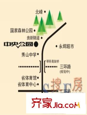 三盛中央公園交通圖