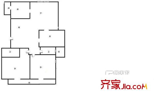 世茂天城一期儷園戶型圖世茂天城1期.儷園 4室 戶型圖 4室2廳2衛(wèi)1廚