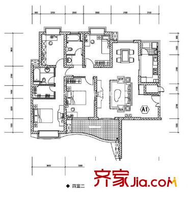 建中小區(qū) 4室 戶型圖