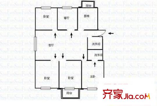 建中小區(qū) 4室 戶型圖