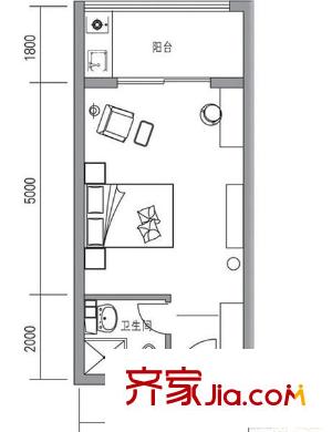 大嶼香頌 1室 戶(hù)型圖