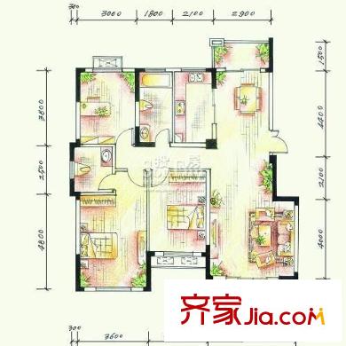長(zhǎng)城嘉苑 3室 戶型圖