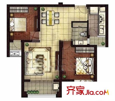 紅星國(guó)際晶品 2室 戶型圖