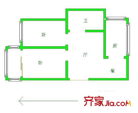 青揚十街戶型圖2室2廳 戶型圖 2室2廳1衛(wèi)1廚