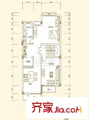 金橋港灣花園二期戶型圖J三層 7室3廳3衛(wèi)