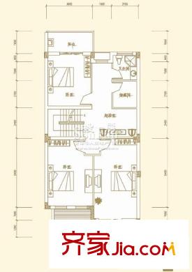 金橋港灣花園二期戶型圖I二層 7室3廳3衛(wèi)