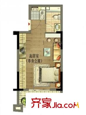 泰禾紅樹(shù)林A區(qū) 1室 戶(hù)型圖
