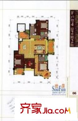 融信寬域戶型圖F 4室2廳2衛(wèi)1廚