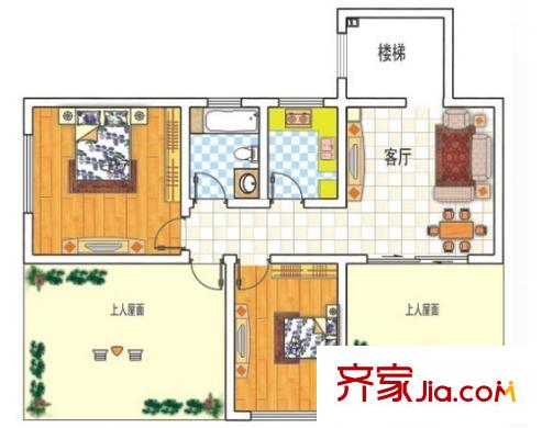 美城清芷園戶型圖2室2廳 2室2廳