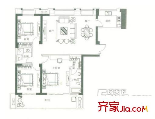 世歐瀾山 3室戶型圖