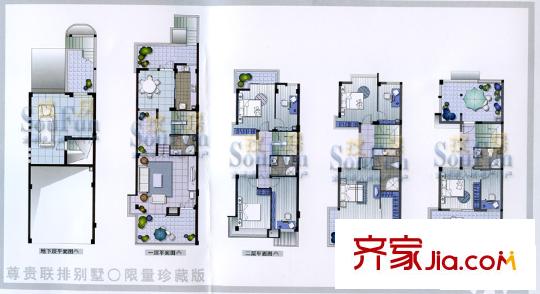 中天桂湖云庭別墅戶型圖9室2廳4衛(wèi)