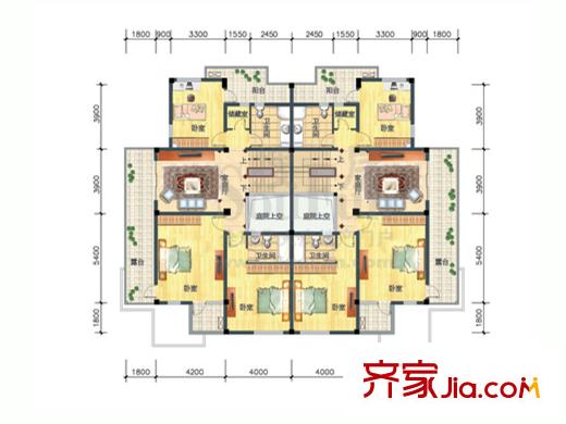 三木水岸君山雙拼別墅K2型 2層 5室2廳4衛(wèi)1廚